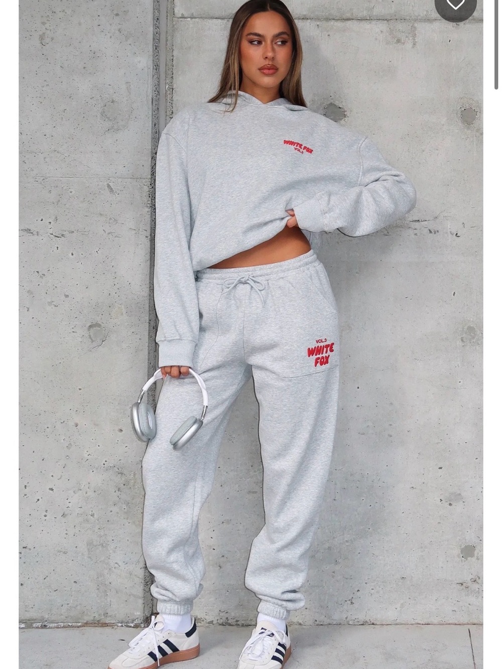 NWT white fox Women's Grey Logo Sweat set